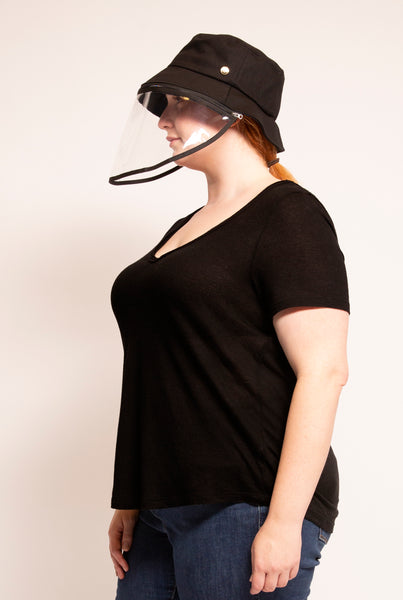 Lucete Face Shield Anti-Spitting Hat (Black : Adult Size, Kids Size)