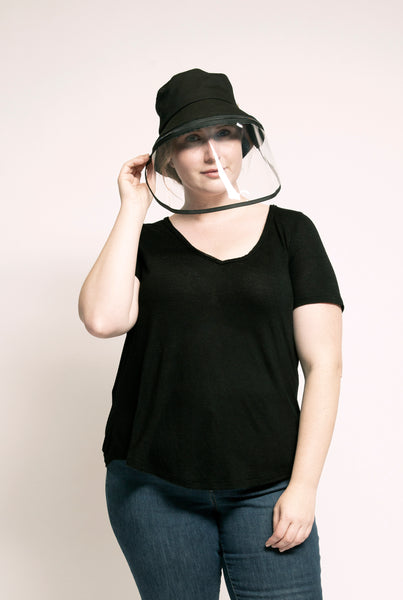 Lucete Face Shield Anti-Spitting Hat (Black : Adult Size, Kids Size)